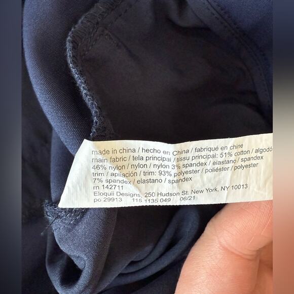 Eloquii Navy Kady Fit Double-Weave Ankle Pant Size 14 Petite - Picture 10 of 13